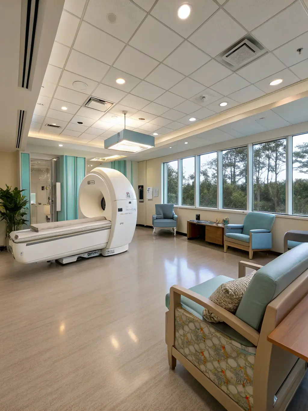 A brightly lit, spacious waiting area in a HUMAN COMPASS MSO partner facility, designed for patient comfort and accessibility.